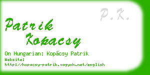 patrik kopacsy business card