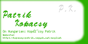 patrik kopacsy business card